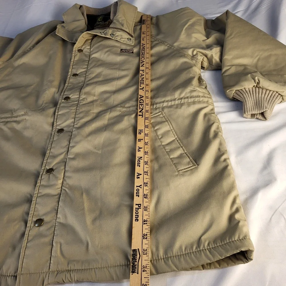 NWT Vtg KENT Seed Jacket Mens L Tan/Brown Faux Fur Lining Made In USA